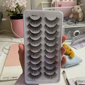 10pairs  100% real mink eyelashes 3D natural false eyelashes.